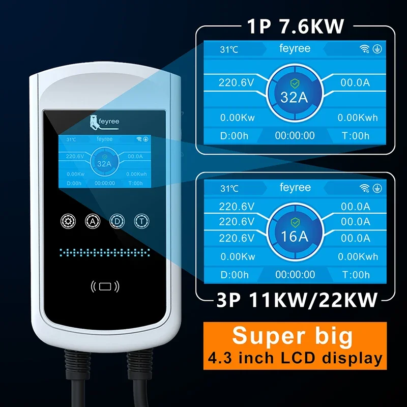 Feyree Type2 EV Charger 32A 7. - Wallbox Ev 评论和价格